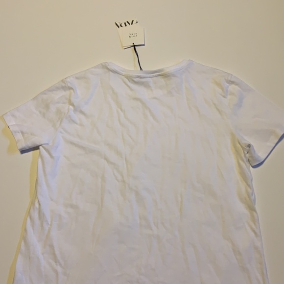 🆕 Zara Plain White T-Shirt - Women’s Size Small - Picture 5 of 7